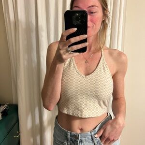 RVCA Cream Halter Crop Top